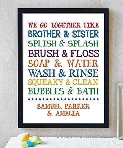 Personalized Children Bathroom Art Print Gender Neutral Decor