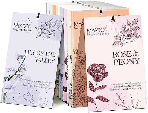 MYARO 12PCS Scented Sachets for Closet Drawer Freshness