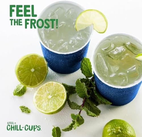 16 oz Steel Chill Cups Blue 12 Count