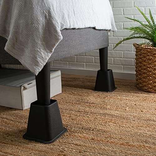 Simplify 6 Inch Bed Riser Pack of 4 Black