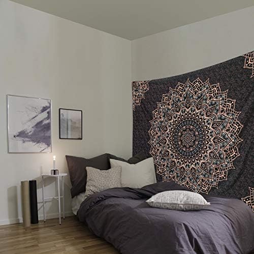 Edeesky Black Mandala Tapestry Wall Decor Boho Art