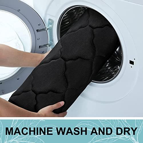 OLANLY Memory Foam Bath Mat Rug 24x16 Black