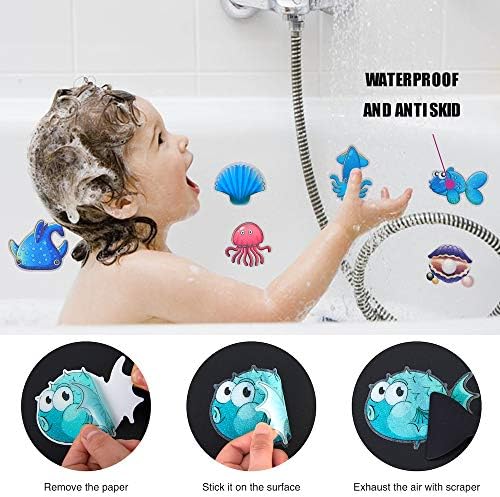 20PCS Non Slip Bathtub Stickers with Ocean Fish Design