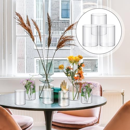 Vesici 20 Pcs Plastic Cylinder Vase 4 Inch