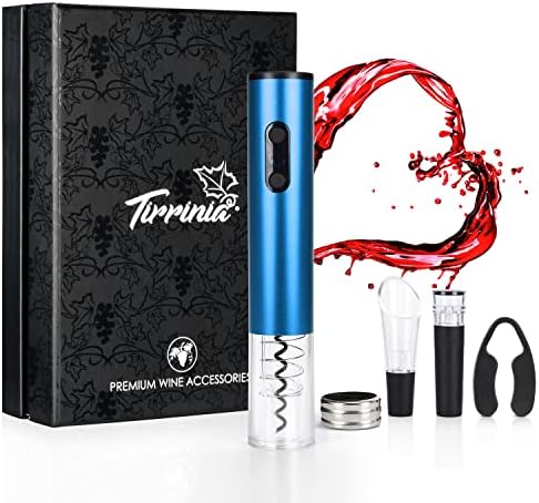 Tirrinia Electric Wine Opener Set with Aerator and Foil Cutter Blue