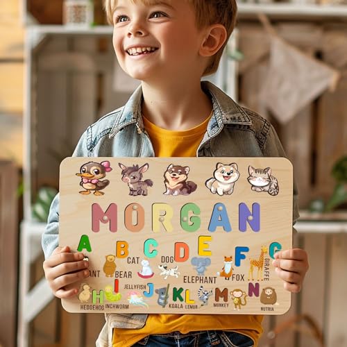 Personalized Wooden Name Puzzles for Toddlers 1-3