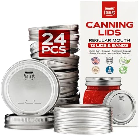 FORJARS Canning Lids and Rings 24Pcs Set