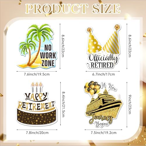 Hoteam 4 Pcs Happy Retirement Cruise Door Magnets