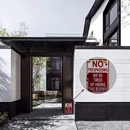 Halloween Decoration Retro Metal Tin Sign Funny Creepy No Trespassing