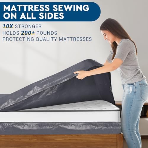 StorageRight Heavy Duty Queen Mattress Bag with Handles and Zipper