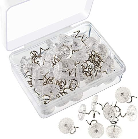 KUUQA Clear Twist Pins for Bed Skirts and Upholstery 50 Pcs