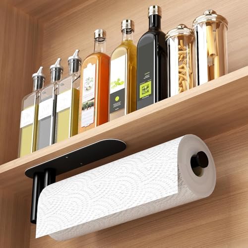 STWWO Under Cabinet Paper Towel Holder 13 Inch Matte Black