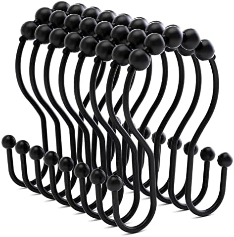 Double Shower Hooks for Curtain Liner and Curtain