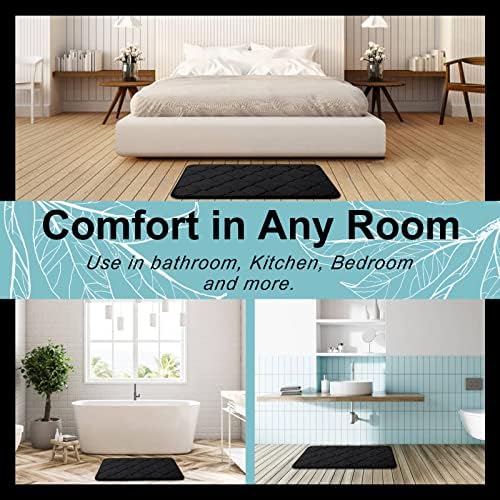 OLANLY Memory Foam Bath Mat Rug 24x16 Black