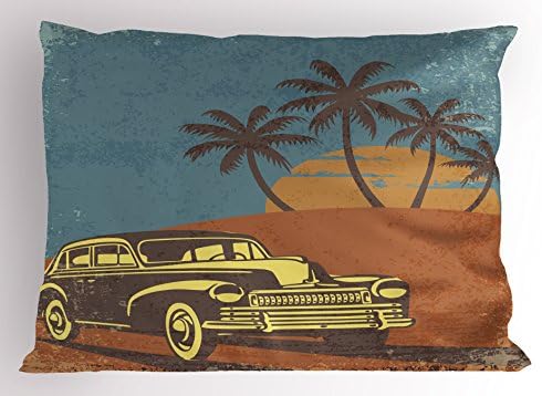 Ambesonne Vintage Car Beach Pillow Sham 26x20