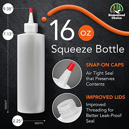 Homestead Choice 7 Pack BPA Free Condiment Squeeze Bottles