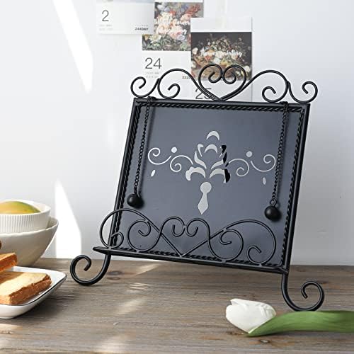 Antique Metal Cookbook Stand with Adjustable Arm