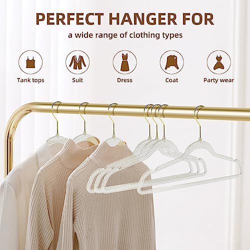 Clear Plastic Hangers 20 Pack Gold Glitter