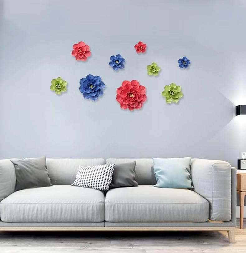 3D Ceramic Flower Wall Art Sculpture - Modern Home Decor