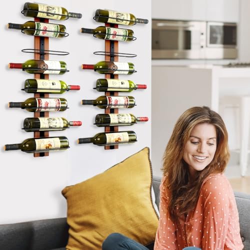 FLstudio Wall Mounted Wine Rack 8 Bottles Organizer