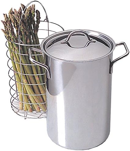 RSVP International Endurance Stainless Steel Asparagus Steamer Pot with Lid