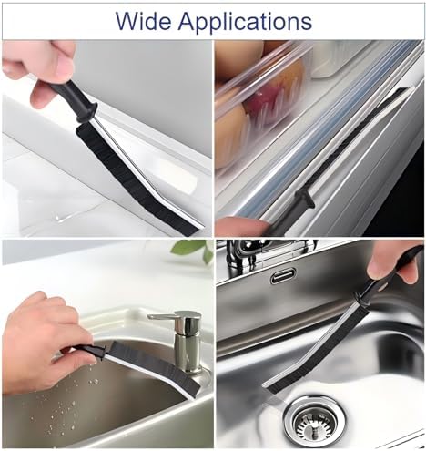 POPGIO Crevice Cleaning Brush Set 2 Pcs for Kitchen and Bathroom Use
