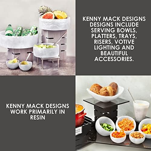 Steelite Resin Serving Bowl Kenny Mack Point Oval Uneven 3 Quart Shell White