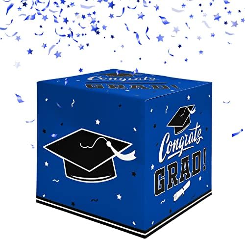 Gatherfun Graduation Decorations Card Box Blue