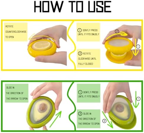 AEKTBY 4-Pack Reusable Avocado Onion Saver Set