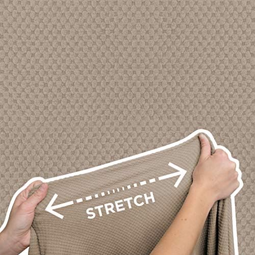 Zenna Home Pixel Ultra Soft Stretch Loveseat Slipcover Sand