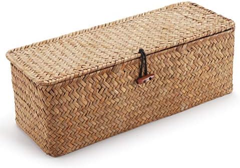 Seagrass StorageBasket with Lid and 3 Compartments
