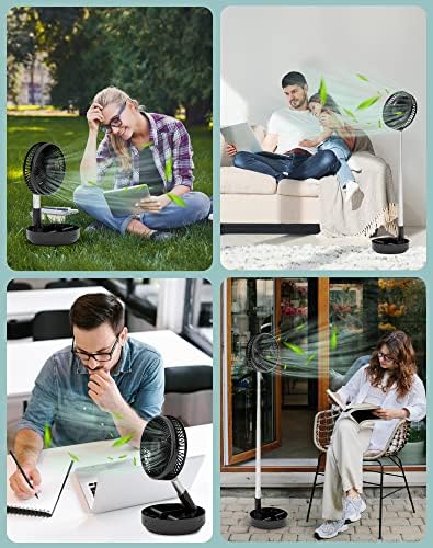 Primevolve Portable Oscillating Fan with USB and Remote 77 Inch Black