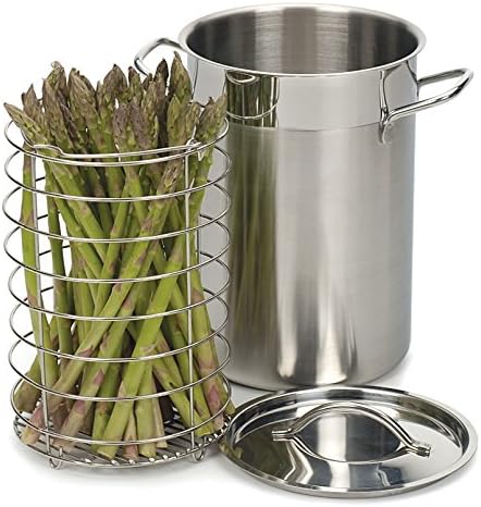 RSVP International Endurance Stainless Steel Asparagus Steamer Pot with Lid