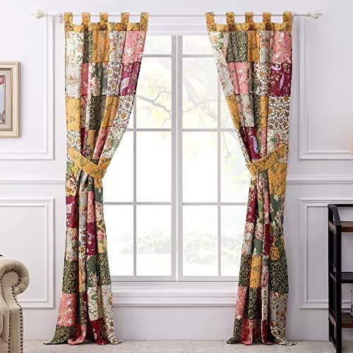 Greenland Home Patchwork Curtain Panel Set 84x84 Inches