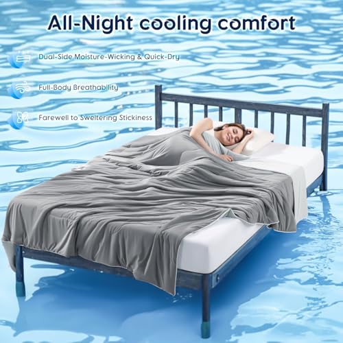 Gehtmnl Cooling Comforter Queen Size 90x90 Mist Light Grey