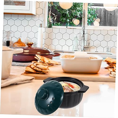 GRIRIW 1pc Ceramic Stew Pot with Lid