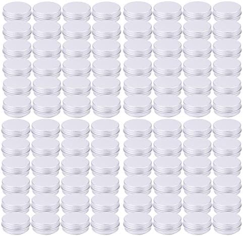 Tosnail 96 Pack Mini Round Aluminum Tins with Screw Lids