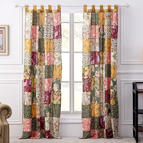 Greenland Home Patchwork Curtain Panel Set 84x84 Inches