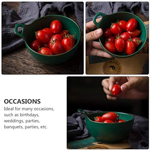 Hemoton Ceramic Ice Cream Bowl Decorative Salad Dish