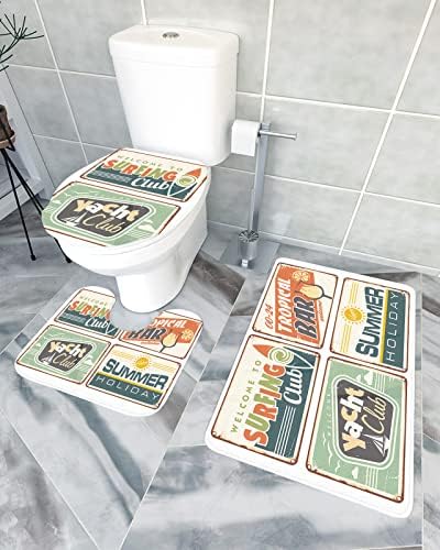 Bathroom Rug Set 3 Piece with Non-Slip Mats