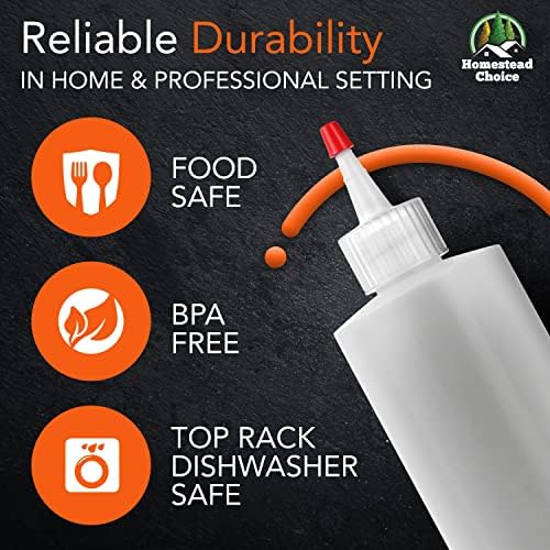 Homestead Choice 7 Pack BPA Free Condiment Squeeze Bottles
