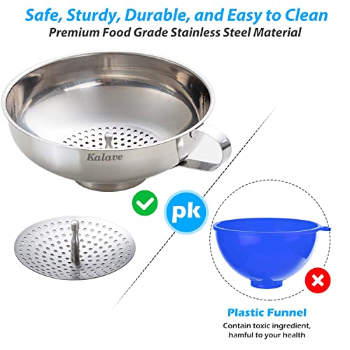 Kalave Canning Funnel Set with Strainer 3 Pack