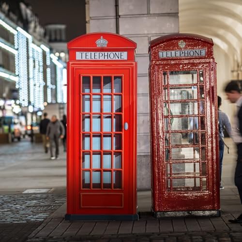 Beeveer 64 Ft Red Phone Booth Cutout Decor