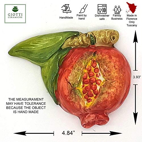 Italian Ceramic Pomegranate Wall Decor - Hand Painted Kitchen Accents