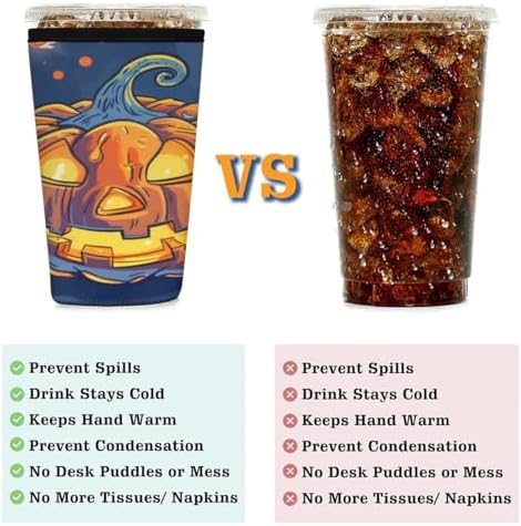 Halloween Pumpkin Candle Cup Insulator Sleeve for Cold Drinks