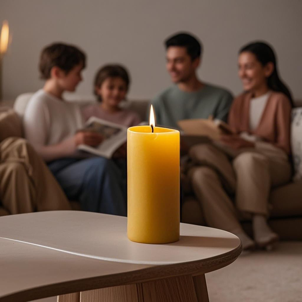 Natural Beeswax Candles 4 Pack with 140 Hours Burn Time