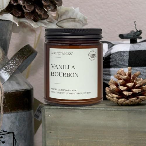 Vanilla Bourbon Candle - 9oz Natural Coconut Beeswax
