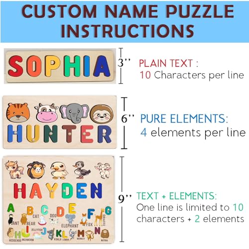Personalized Wooden Name Puzzle For Kids 1-3