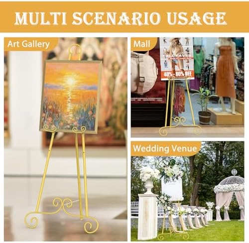 46 Inch H Metal Round Tube Scroll Display Easel