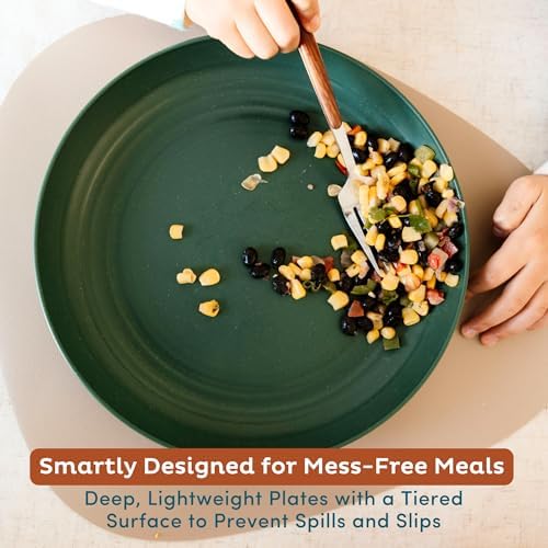 Nook Theory Reusable Wheat Straw Plates 8 Pcs Mellow 9